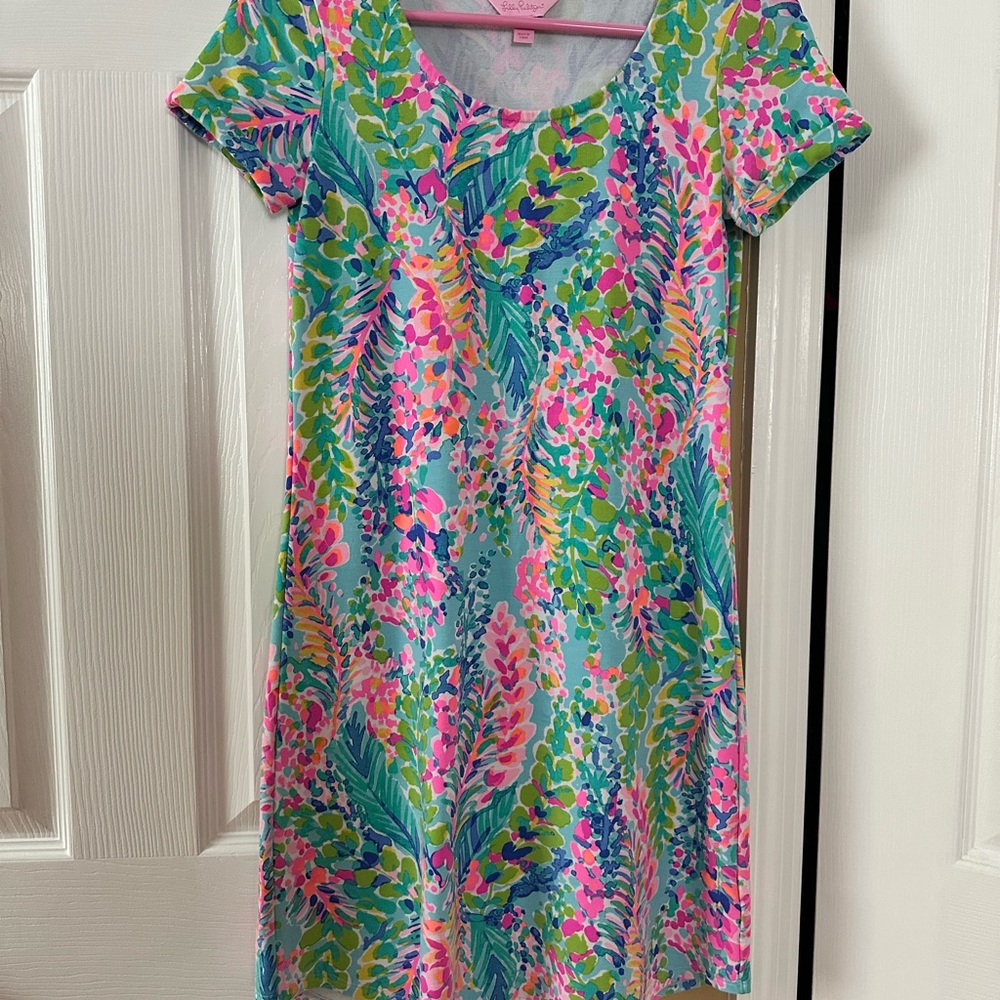 Colorful Lilly Pulitzer Floral Short Sleeve Dress XXS